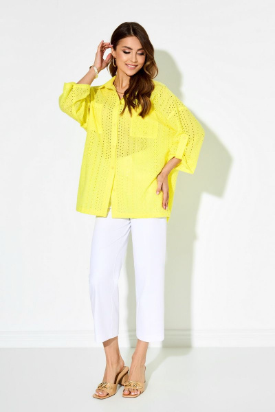 Блуза, брюки TEZA 3926 желтый+белый - фото 2