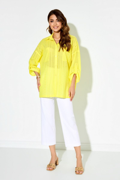Блуза, брюки TEZA 3926 желтый+белый - фото 1