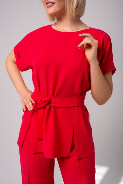 Блуза, брюки АСВ 1276.2 красно-коралловый - фото 4