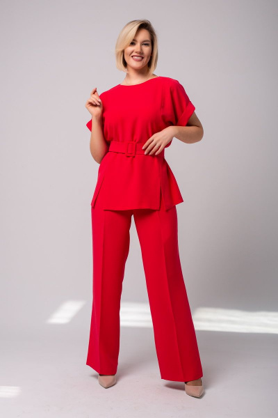 Блуза, брюки АСВ 1276.2 красно-коралловый - фото 1