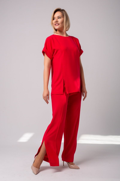 Блуза, брюки АСВ 1276.2 красно-коралловый - фото 2