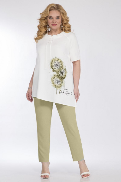 Блуза, брюки Matini 1.1504 белый/зелень - фото 1