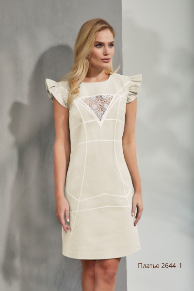 Платье NiV NiV fashion 2644 бежевый - фото 2