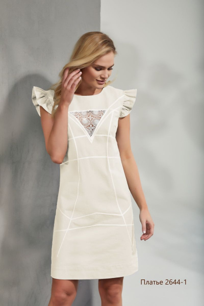 Платье NiV NiV fashion 2644 бежевый - фото 1