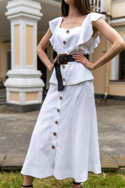 Блуза, юбка VLADINI ST2230 белый - фото 5