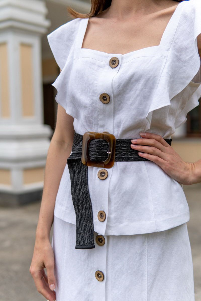Блуза, юбка VLADINI ST2230 белый - фото 3