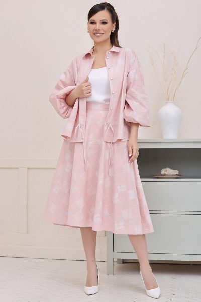 Блуза, юбка Мода Юрс 2753 розовый - фото 3
