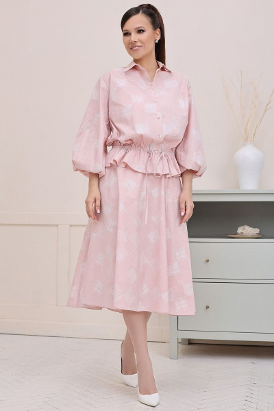 Блуза, юбка Мода Юрс 2753 розовый - фото 1