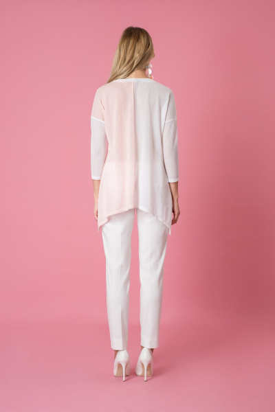 Блуза Elema 2К-8762-1-164 белый/розовый - фото 3