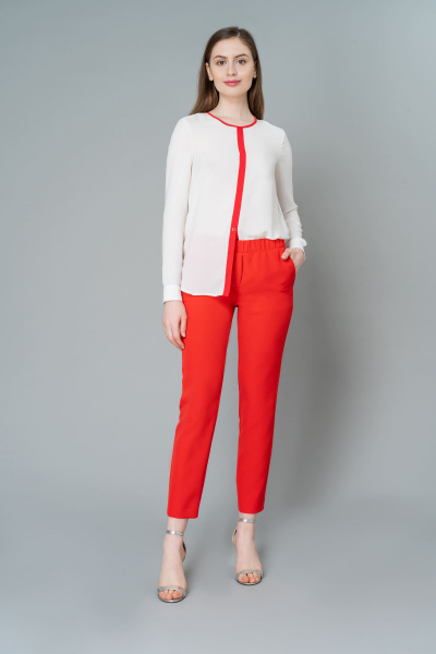 Блуза Elema 2К-8810-1-164 белый/красный - фото 1