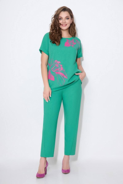 Блуза, брюки Koketka i K 938-1 зеленый - фото 1