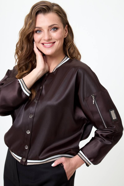 Рубашка Teffi Style L-1475 коричневый - фото 1
