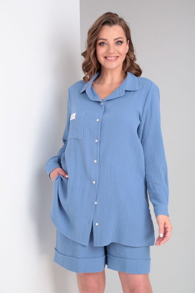 Блуза, шорты Диомант 1792 голубой - фото 3