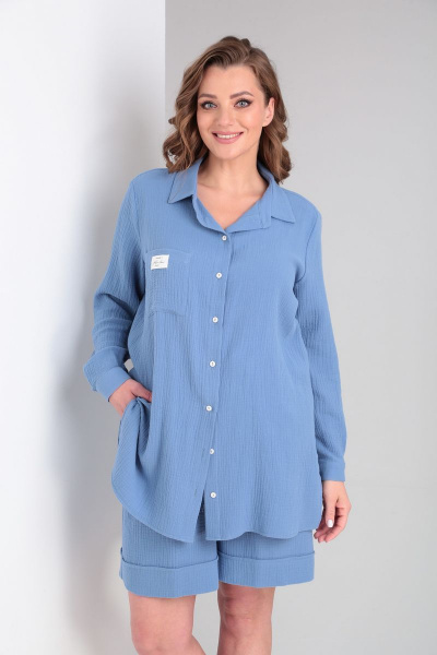 Блуза, шорты Диомант 1792 голубой - фото 2