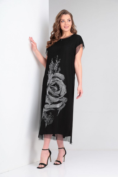 Платье Диомант 1183 черный - фото 2