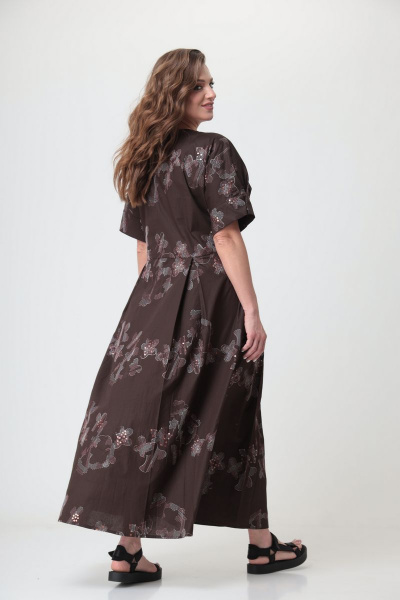 Платье ANASTASIA MAK 1042 коричневый - фото 5