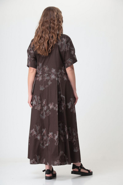 Платье ANASTASIA MAK 1042 коричневый - фото 4