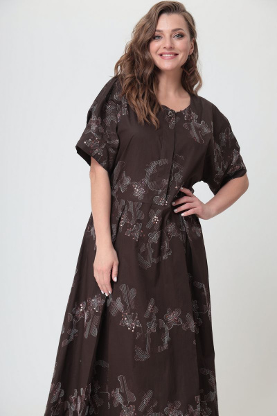 Платье ANASTASIA MAK 1042 коричневый - фото 2