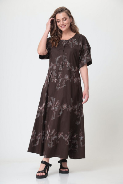Платье ANASTASIA MAK 1042 коричневый - фото 1
