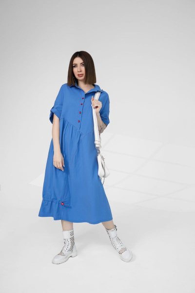 Платье ElPaiz 780 синий - фото 2