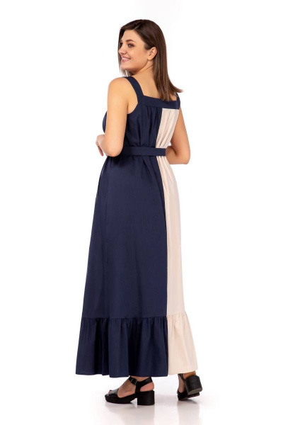 Платье LaKona 11456 беж+фуксия+синий - фото 3