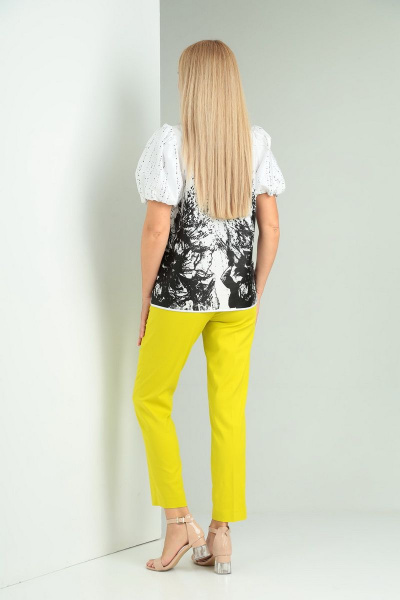 Блуза, брюки Gamma Gracia 560 желтый-белый-черные-разводы - фото 4