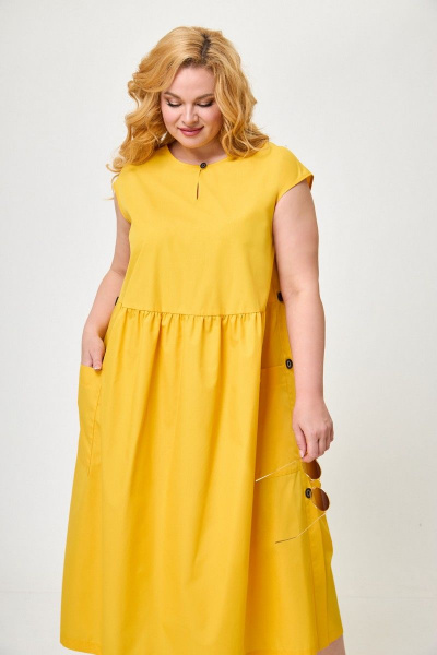 Платье Anelli 1059 желтый - фото 3