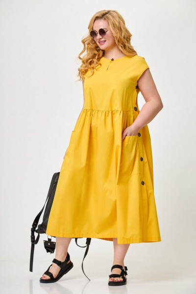 Платье Anelli 1059 желтый - фото 1