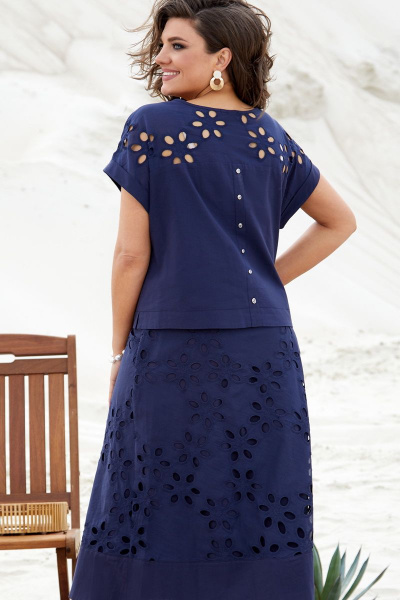 Блуза, юбка Vittoria Queen 16463/1 темно-синий - фото 4
