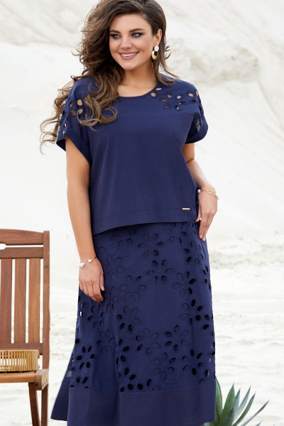 Блуза, юбка Vittoria Queen 16463/1 темно-синий - фото 1