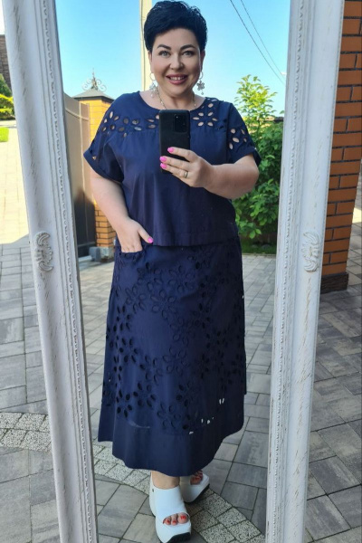 Блуза, юбка Vittoria Queen 16463/1 темно-синий - фото 5