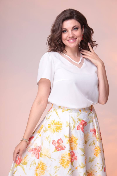 Блуза, юбка Romanovich Style 2-2389 белый/желтый - фото 3