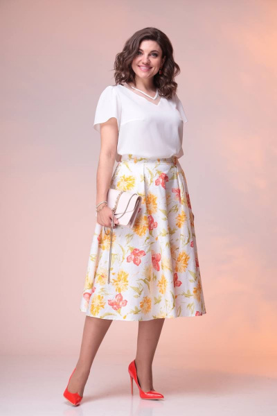Блуза, юбка Romanovich Style 2-2389 белый/желтый - фото 1