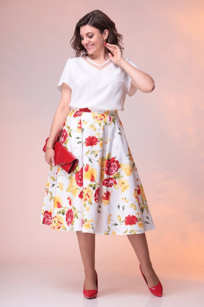Блуза, юбка Romanovich Style 2-2389 белый/красно-желтый - фото 2