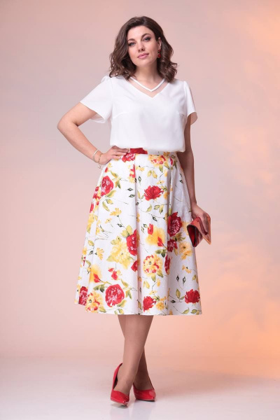 Блуза, юбка Romanovich Style 2-2389 белый/красно-желтый - фото 1