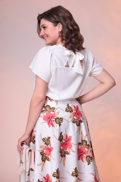 Блуза, юбка Romanovich Style 2-2389 белый/хаки - фото 6