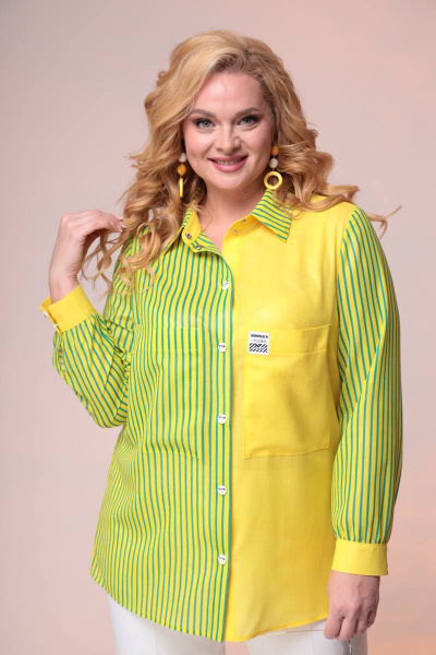 Блуза Romanovich Style 8-2398 зелено-желтый - фото 4