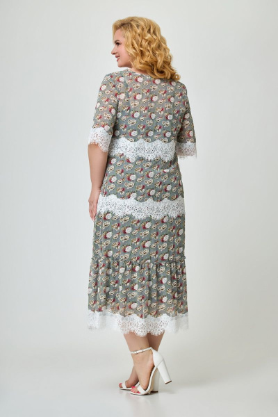 Платье Svetlana-Style 1644 серый+розы - фото 2