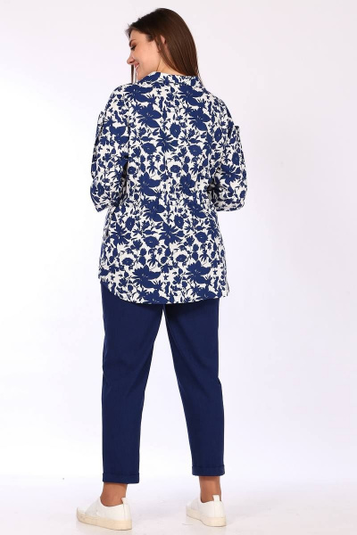Блуза, брюки Lady Style Classic 2058/10 синие_тона - фото 3