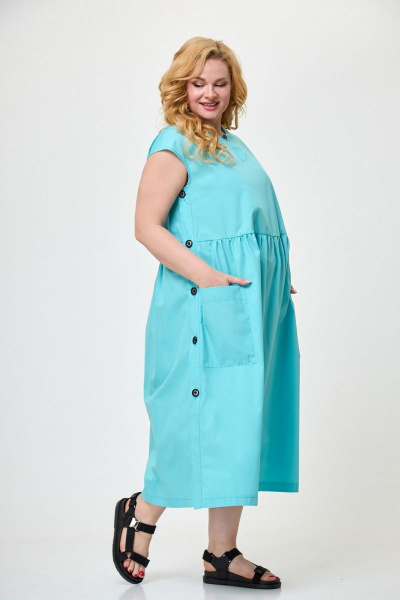 Платье Anelli 1059 голубой - фото 7