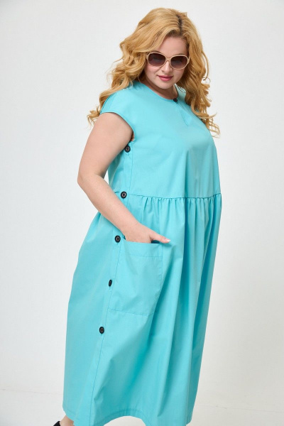 Платье Anelli 1059 голубой - фото 4