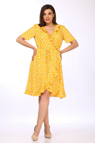 Платье Lady Secret 3698 желтый+горошек - фото 1