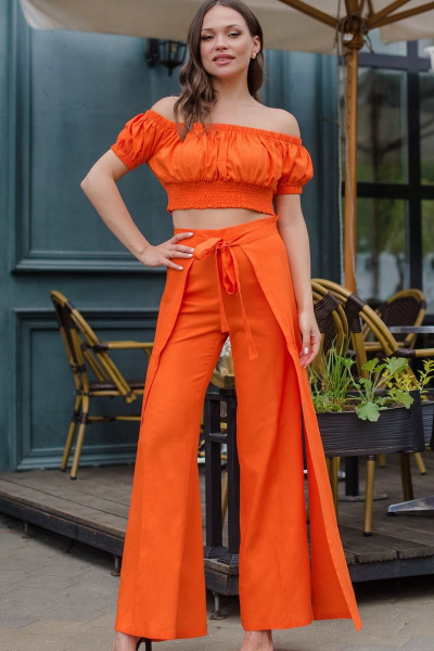 Блуза, брюки Temper 498 оранжевый - фото 3