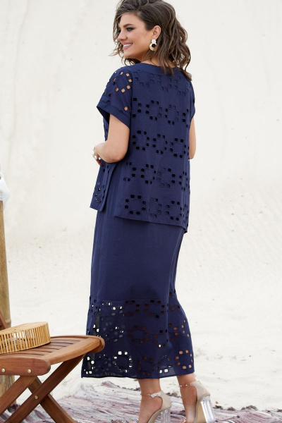 Блуза, платье Vittoria Queen 16243/1 темно-синий - фото 4