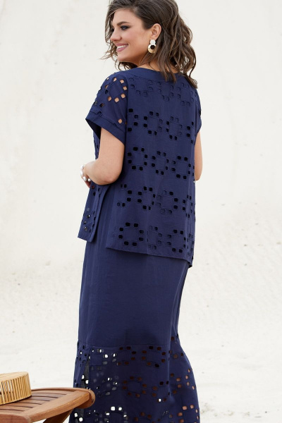 Блуза, платье Vittoria Queen 16243/1 темно-синий - фото 3