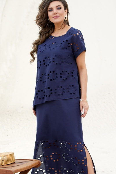 Блуза, платье Vittoria Queen 16243/1 темно-синий - фото 1