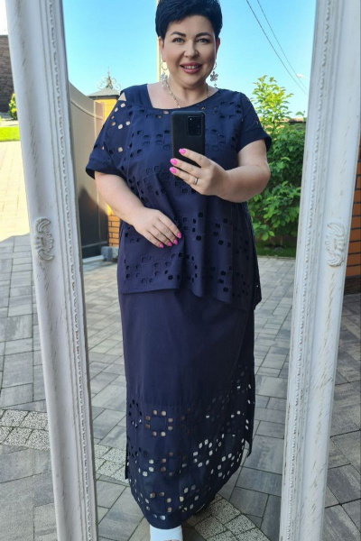 Блуза, платье Vittoria Queen 16243/1 темно-синий - фото 6