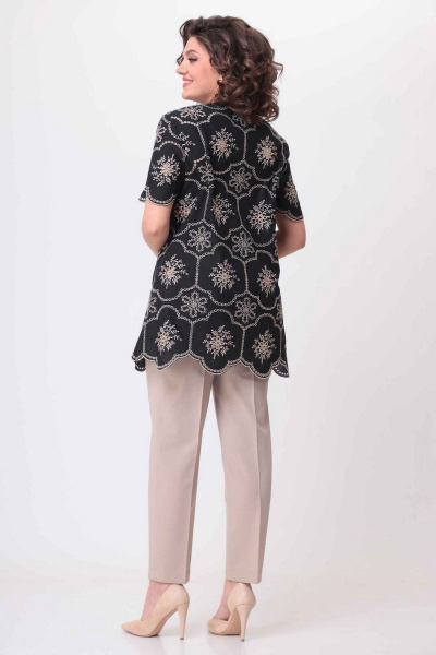 Блуза, брюки Асолия 1320/2 черный/беж - фото 2