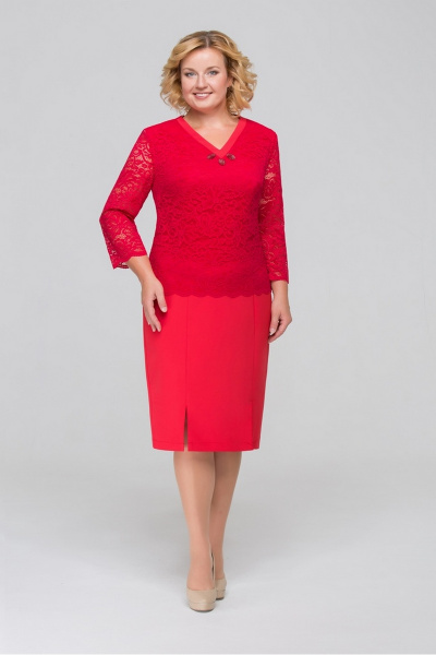 Платье Tellura-L 1264 красный - фото 1