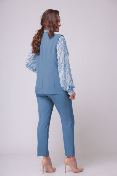 Блуза, брюки, жилет ALEZA 1085 голубой - фото 3